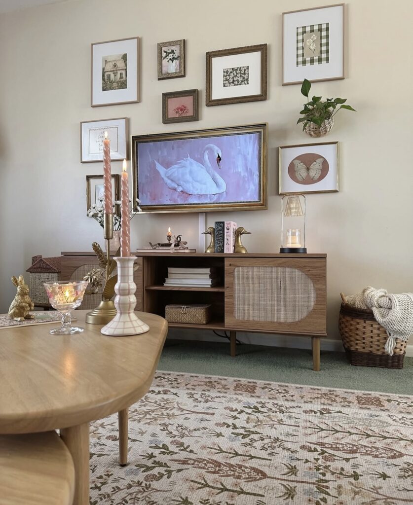 A cottagecore living room.