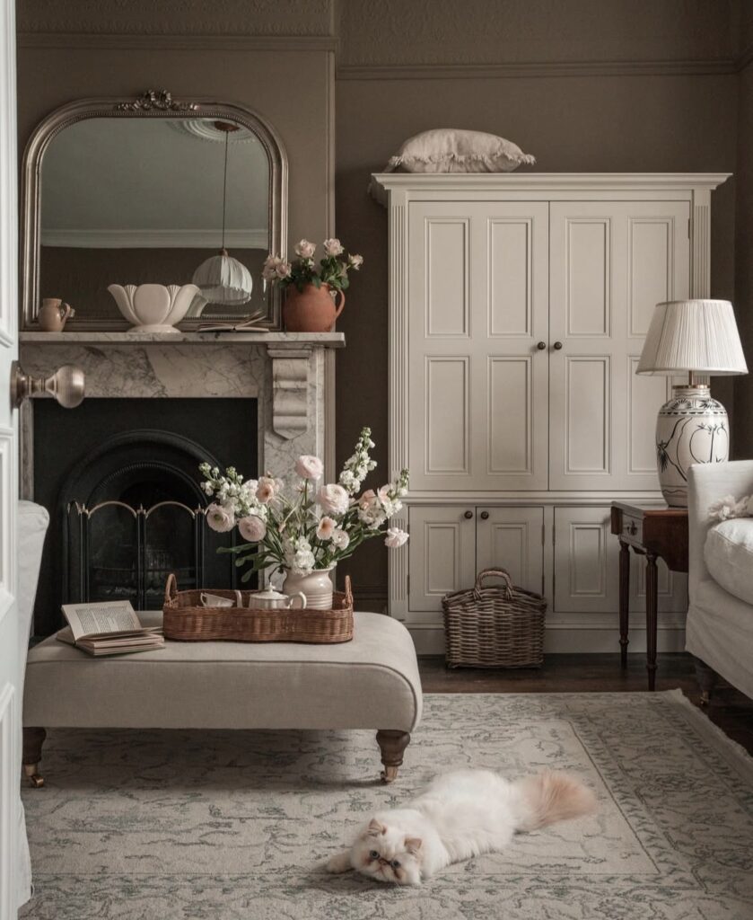 A cottagecore living room.