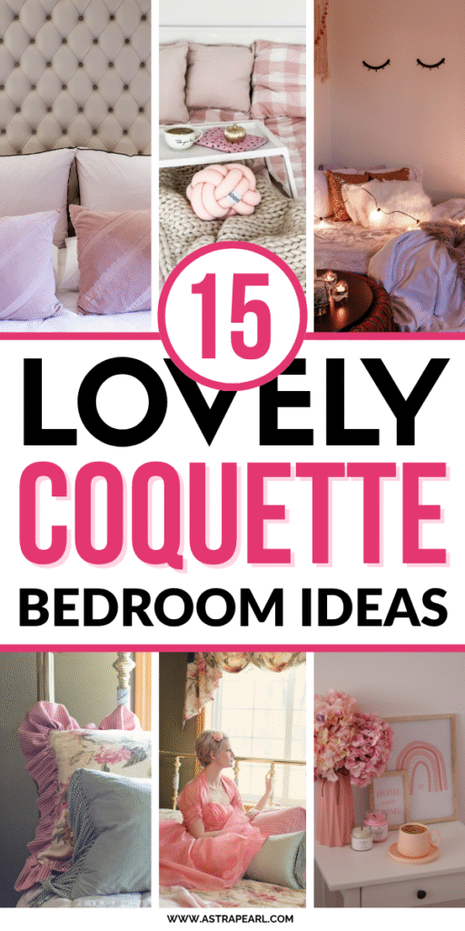 Pinterest Pin for coquette bedroom ideas.