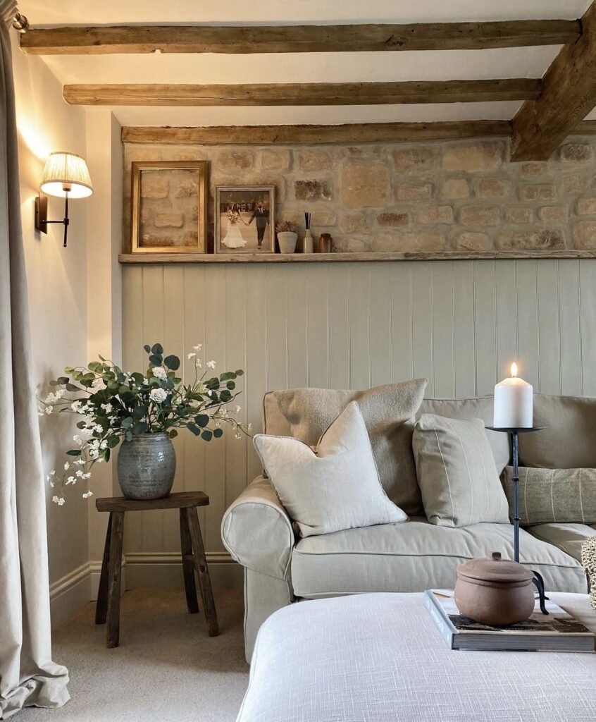 A cottagecore living room.