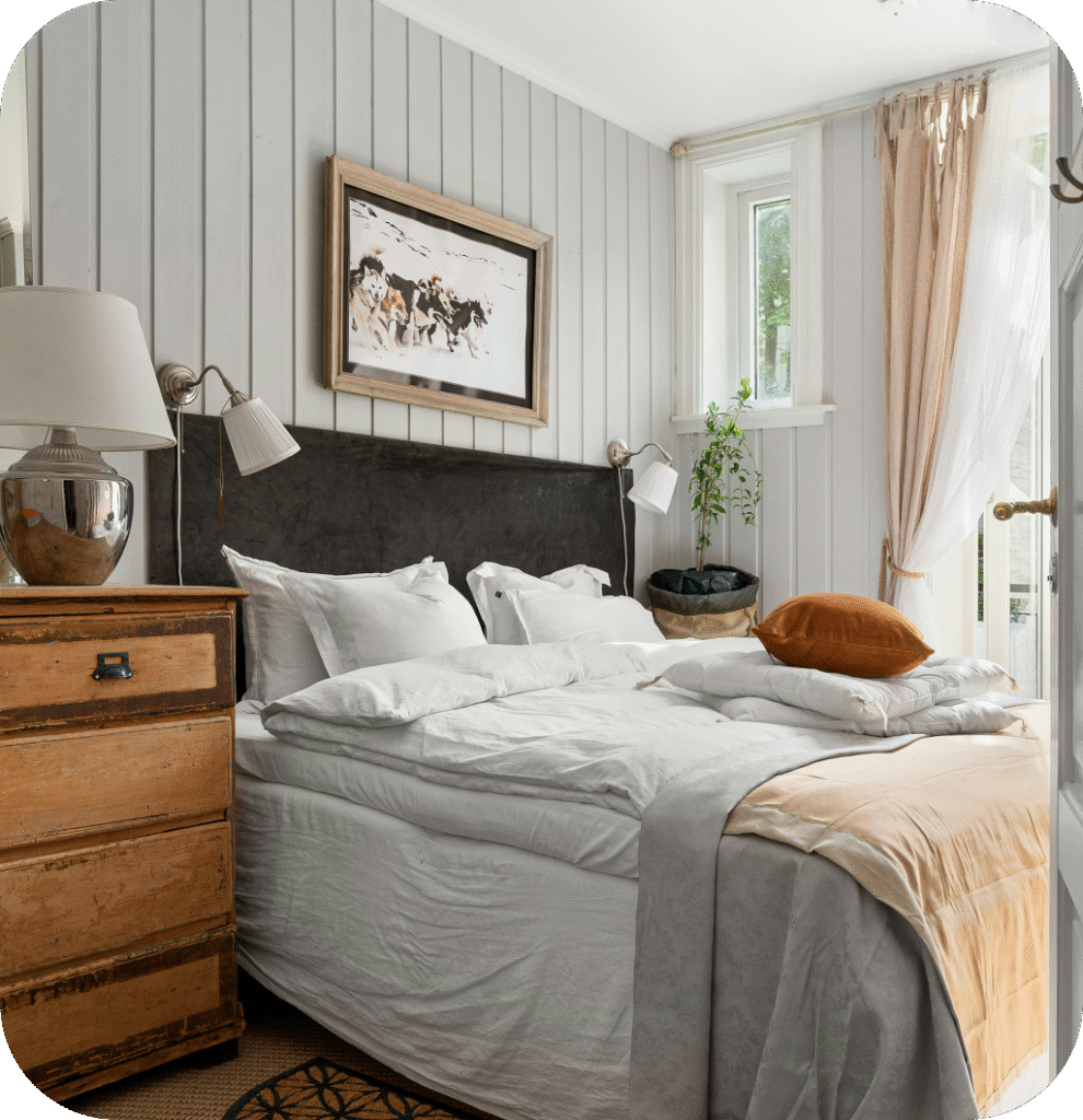 A cottagecore bedroom.