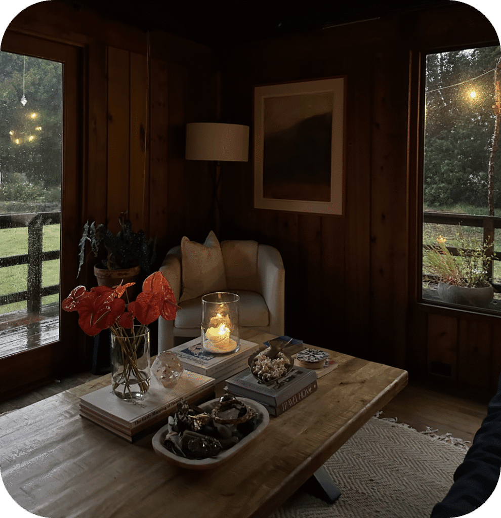 A cottagecore living room.