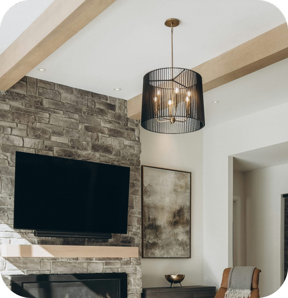 A living room light fixture.