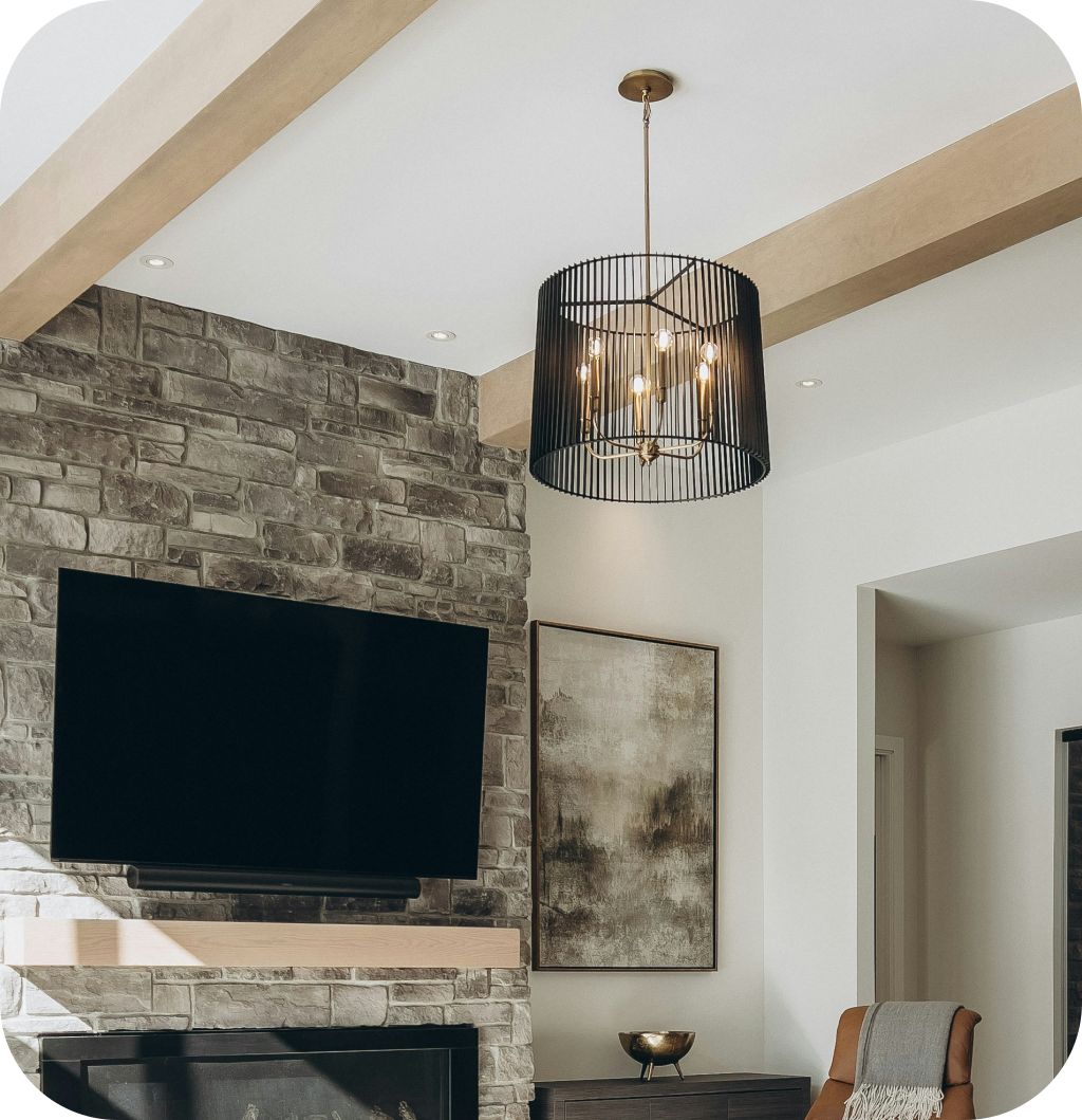 A living room light fixture.