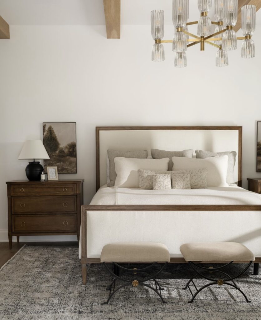 A traditional bedroom.