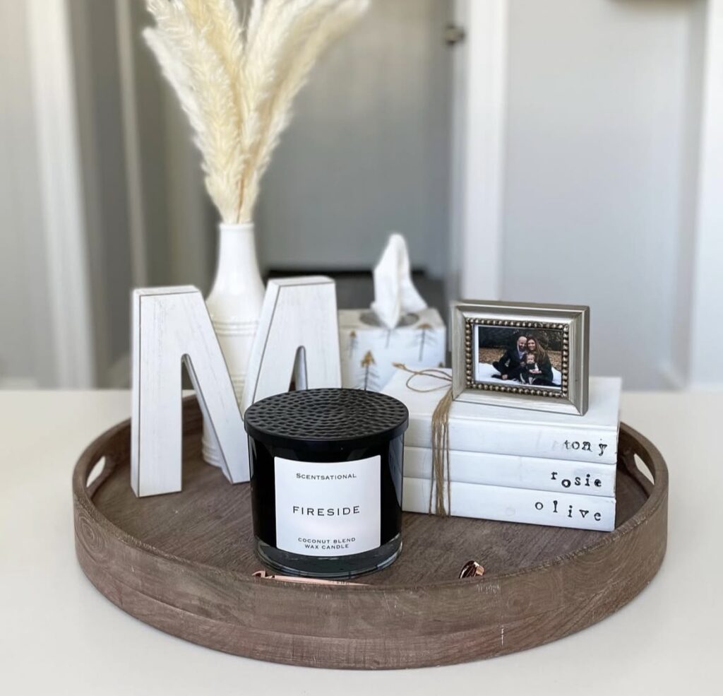A farmhouse coffee table.