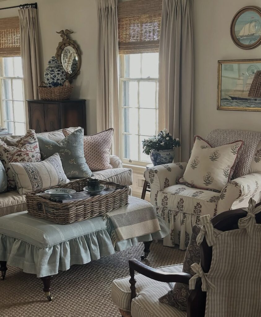 A French country living room.