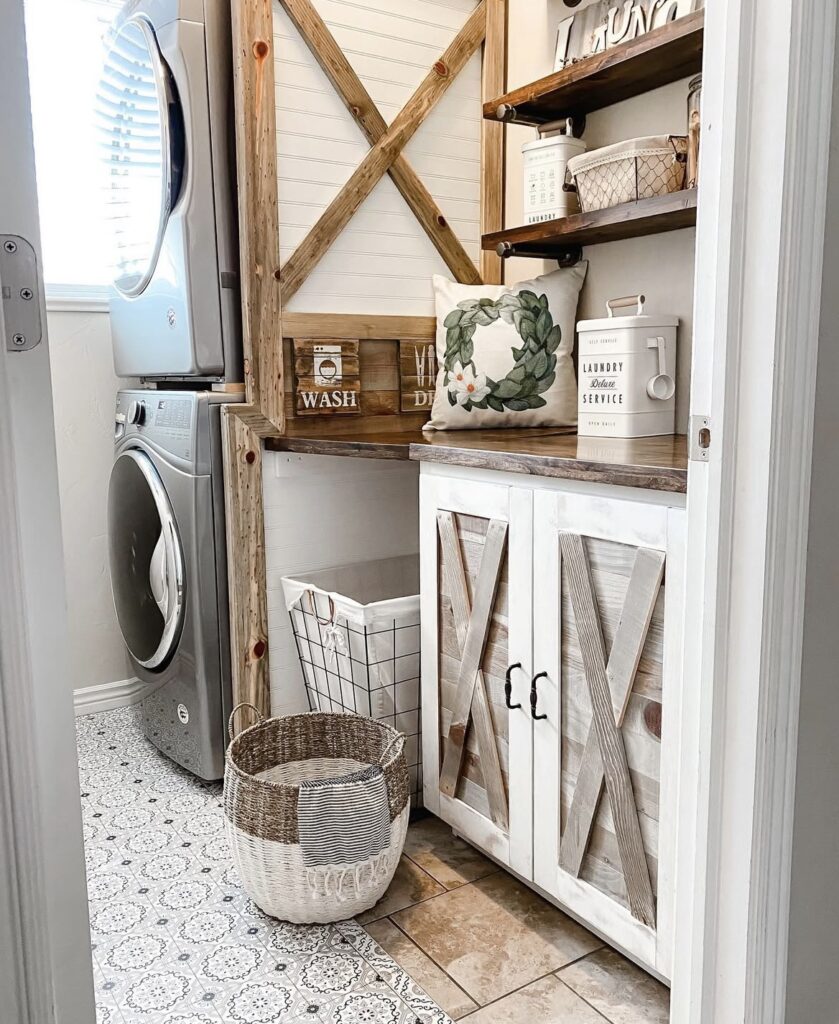 A farmhouse laundry room.