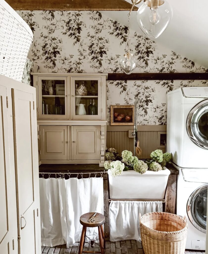 A farmhouse laundry room.