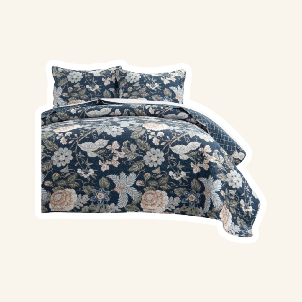 A master bedroom bedding.