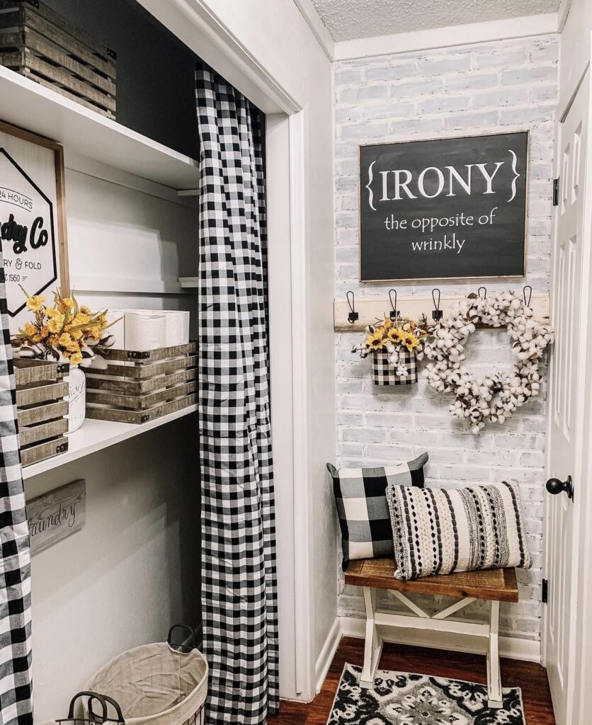 A farmhouse laundry room.