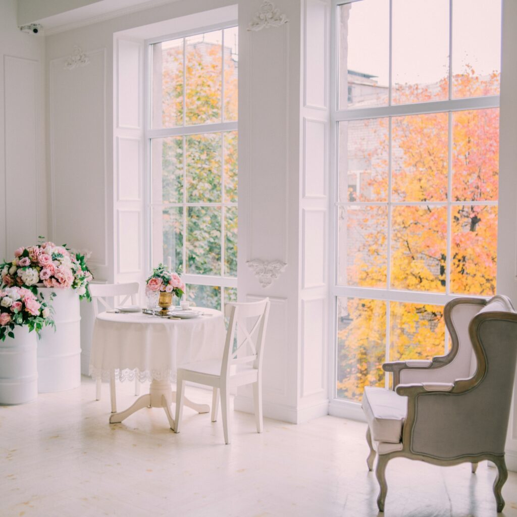 A French country living room.