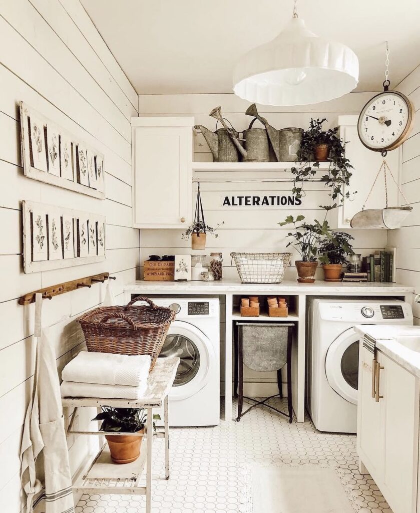 A farmhouse laundry room.