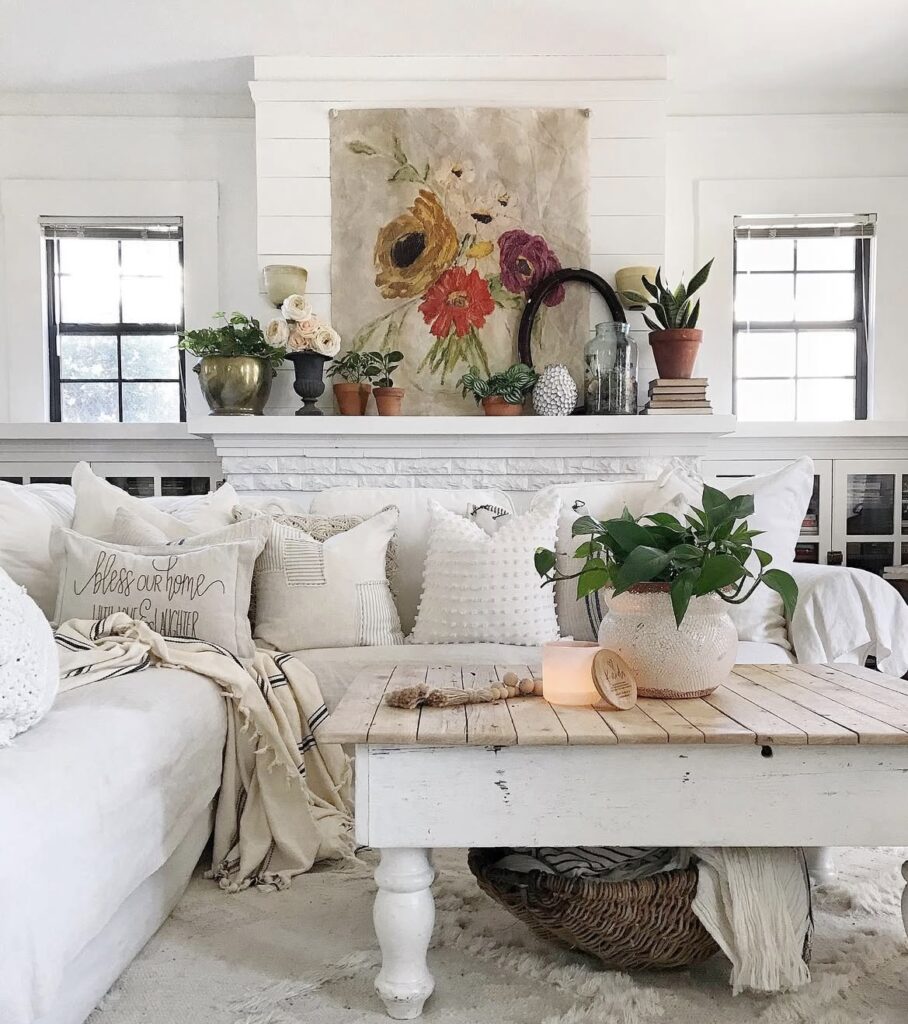 A cottagecore mantel decor.