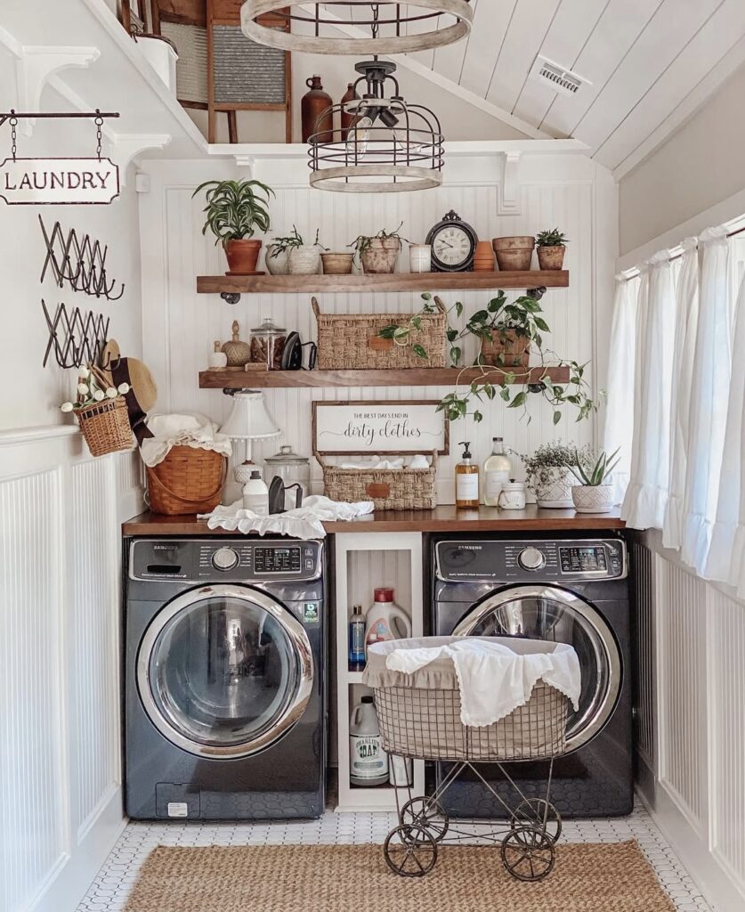 A farmhouse laundry room.