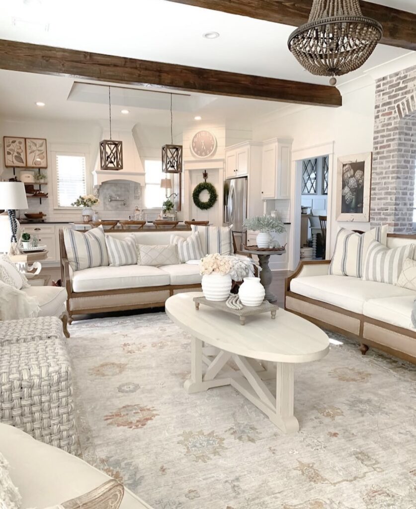 A farmhouse living room.