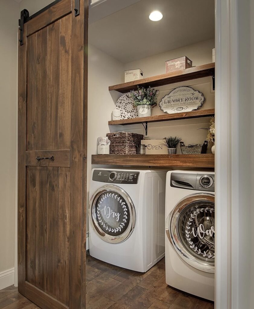 A farmhouse laundry room.