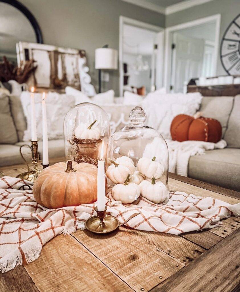A farmhouse coffee table.