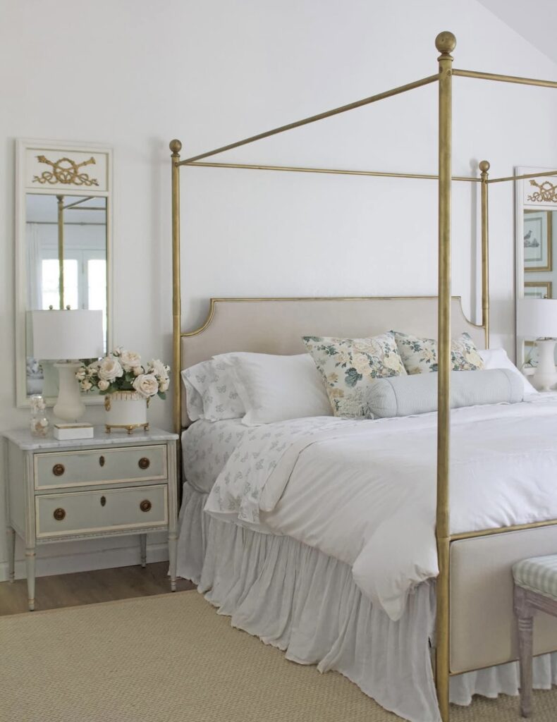 A French country bedroom.