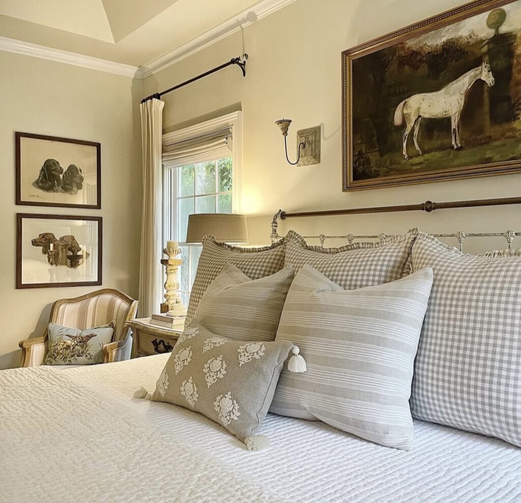 A French country bedroom.