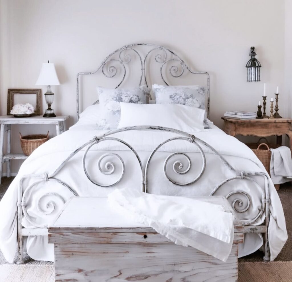 A French country bedroom.