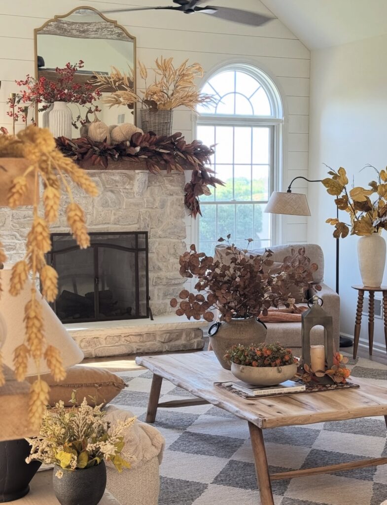 A farmhouse living room.