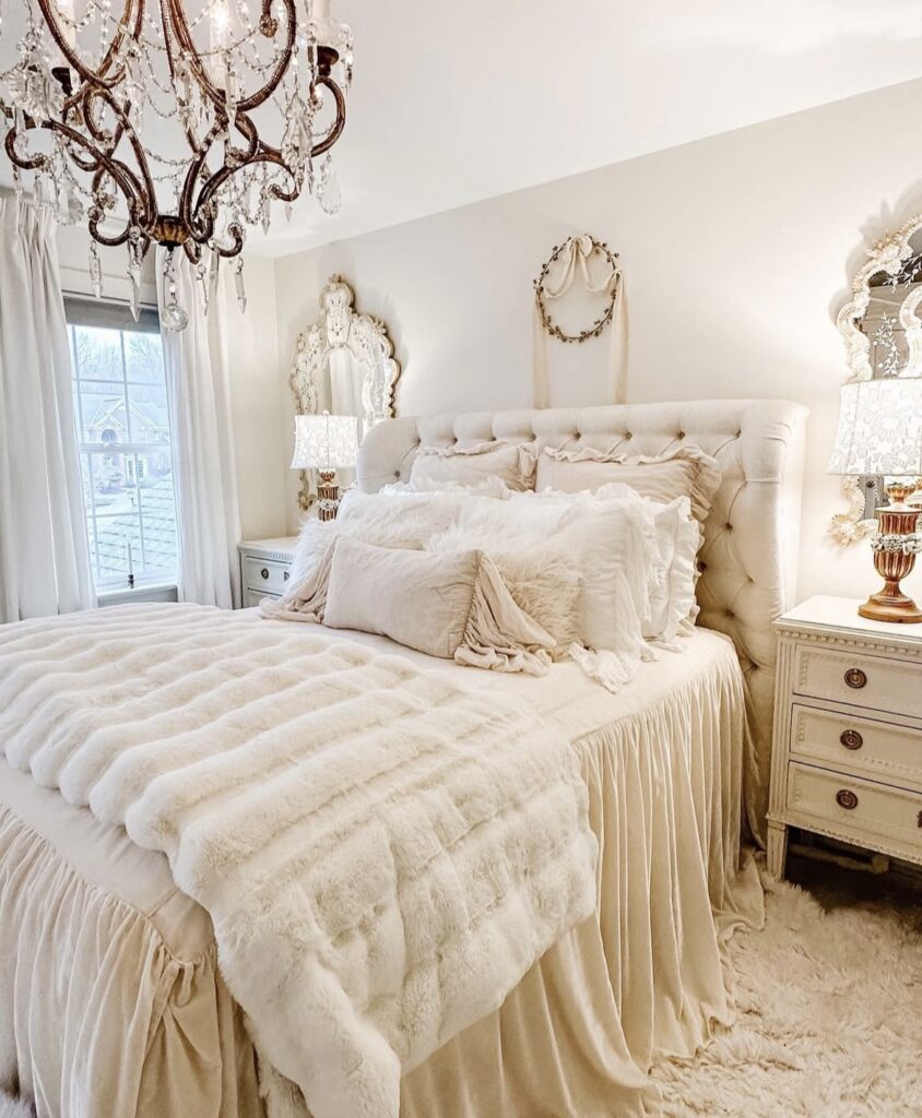 A French country bedroom.