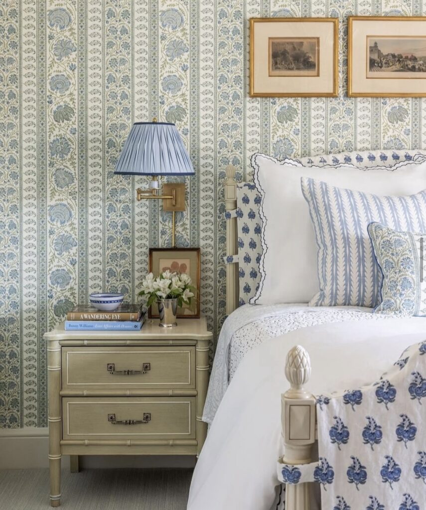 A French country bedroom.