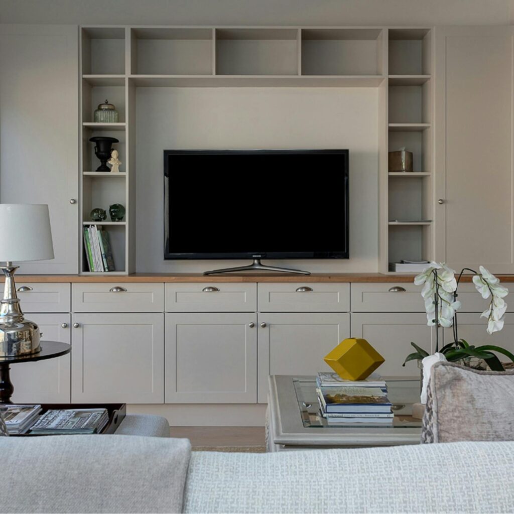 A TV in a living room.