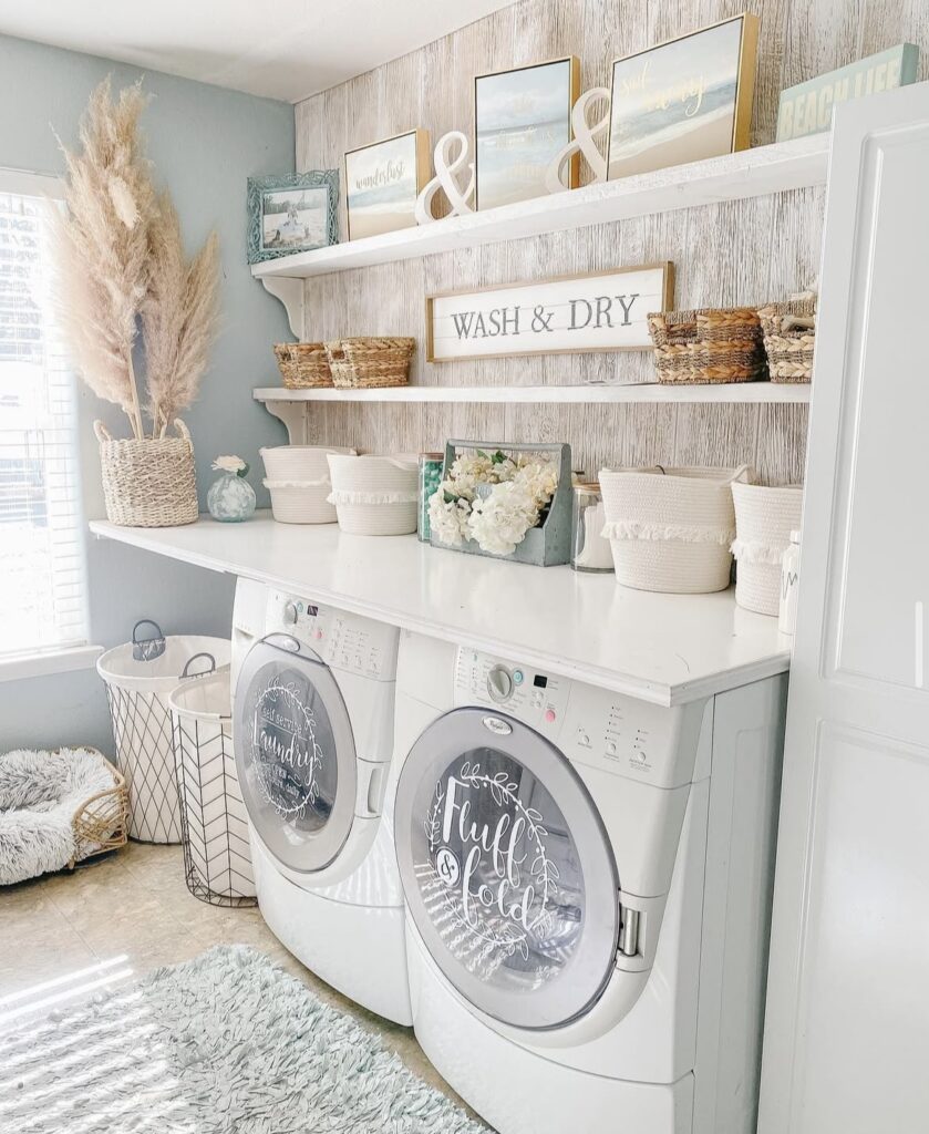 A farmhouse laundry room.
