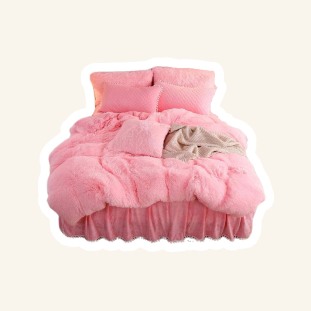 A master bedroom bedding.