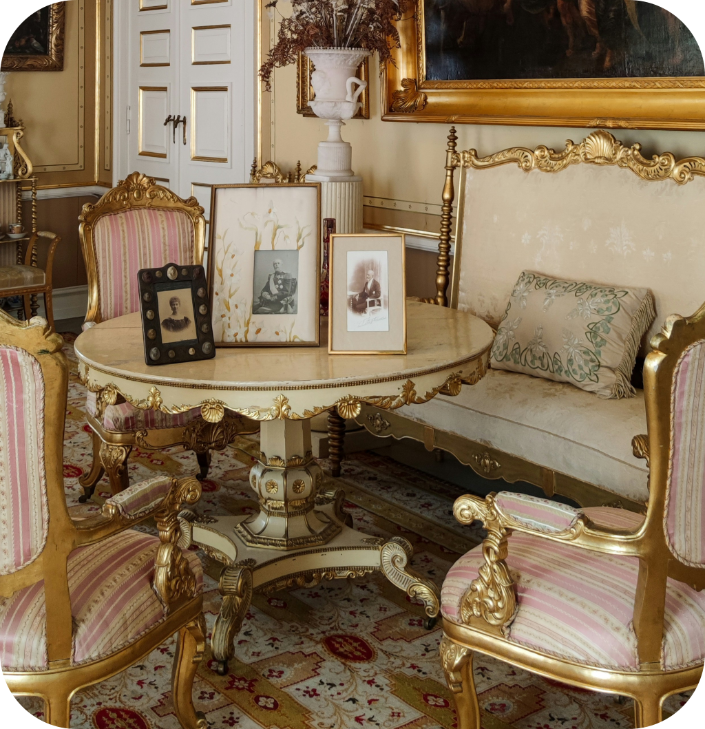 A French country living room.