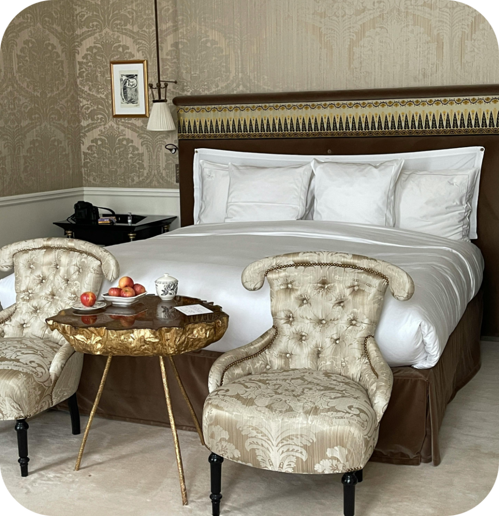 A traditional bedroom.