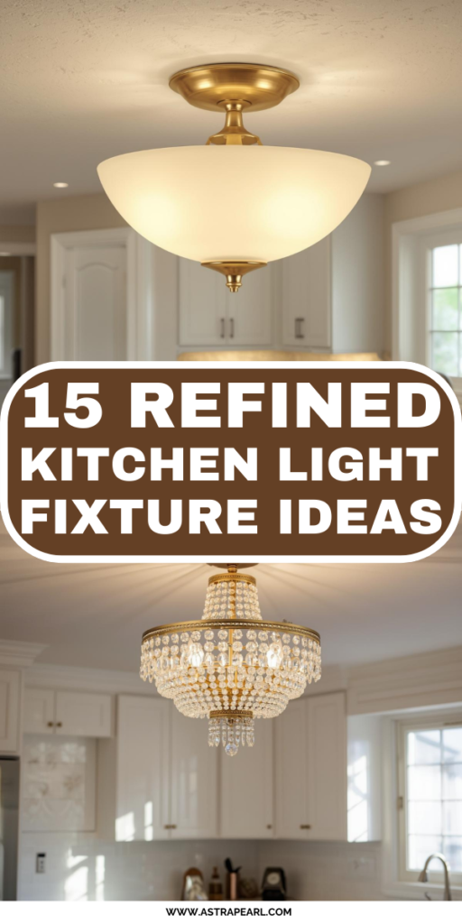Pinterest Pin for kitchen light fixture ideas.