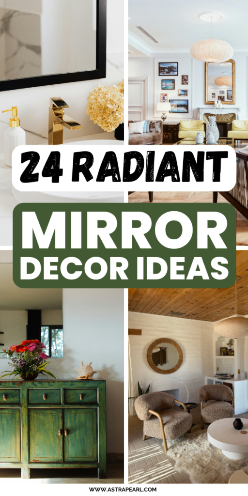 Pinterest Pin for mirror decor ideas.