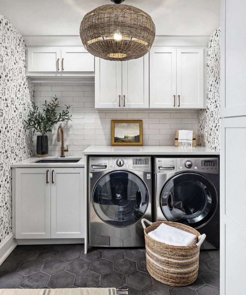 A laundry room.