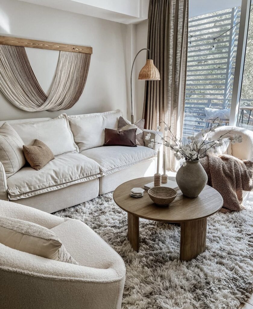 A neutral living room.