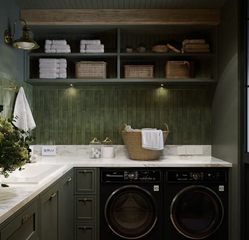 A laundry room.