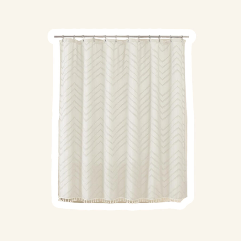 A small bathroom curtain.
