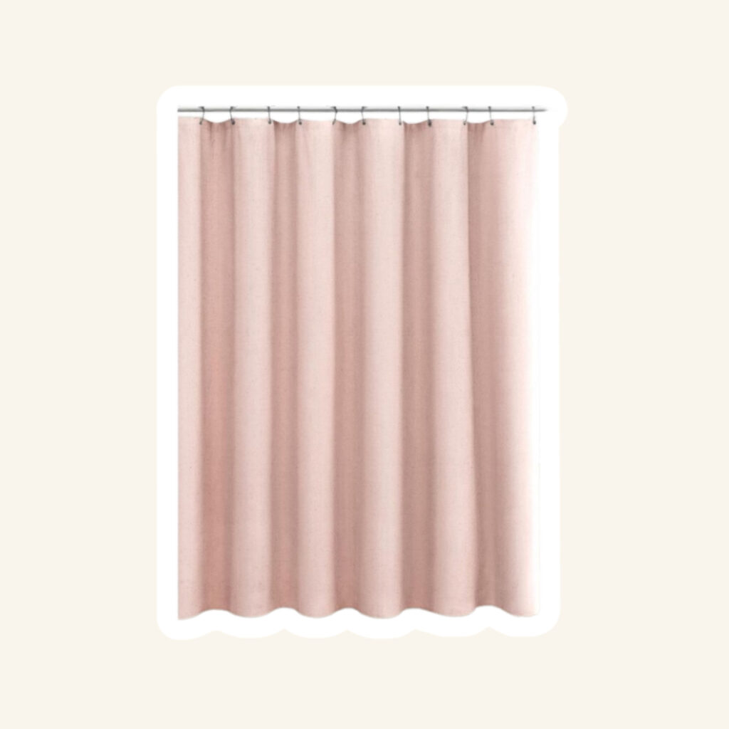 A small bathroom curtain.