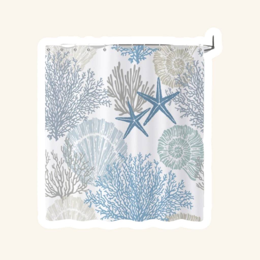 A small bathroom curtain.