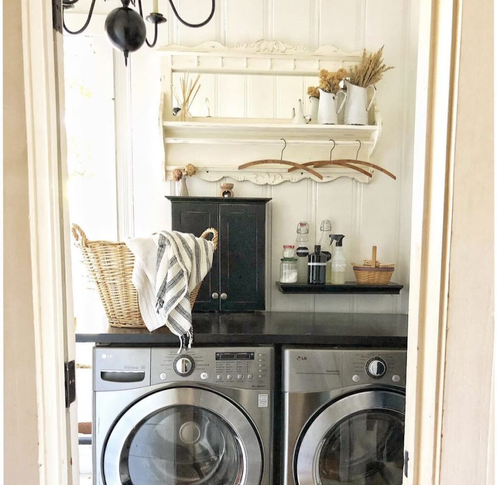 A small laundry room.