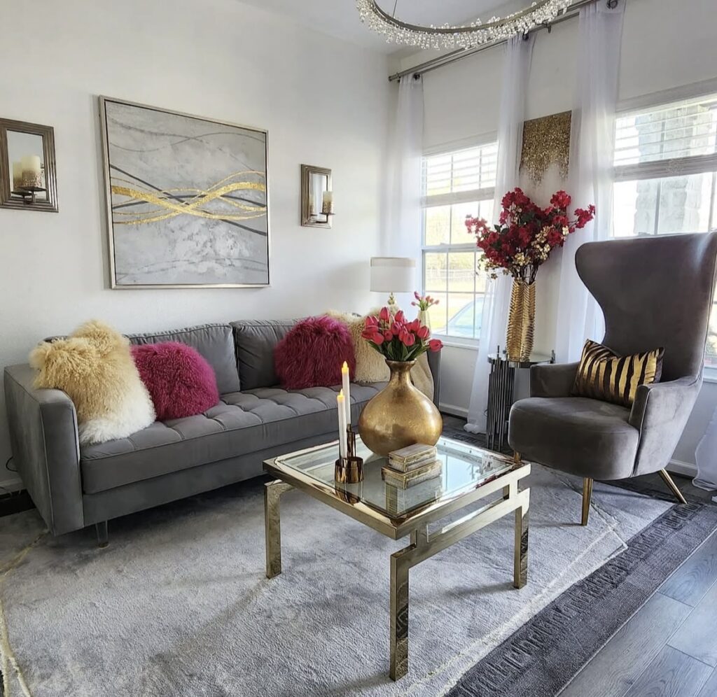 A luxury living room.