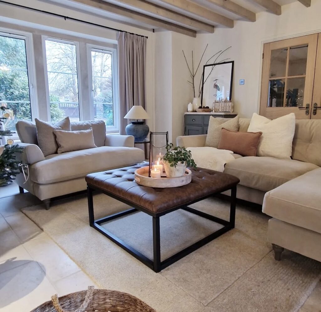 A rustic living room.