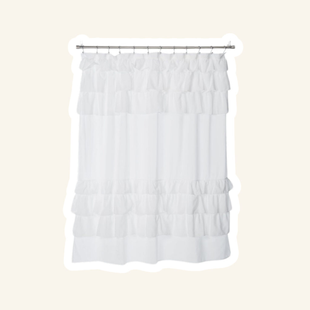 A small bathroom curtain.