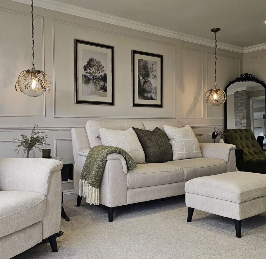 A neutral living room.