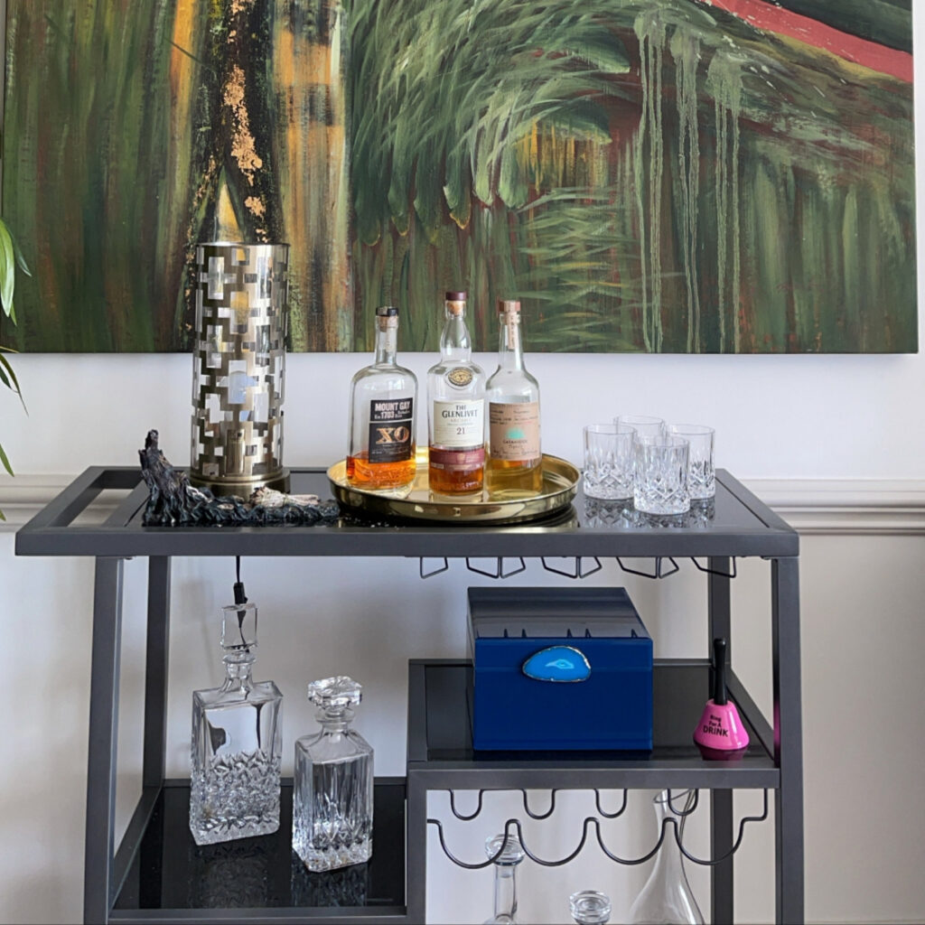A bar cart.