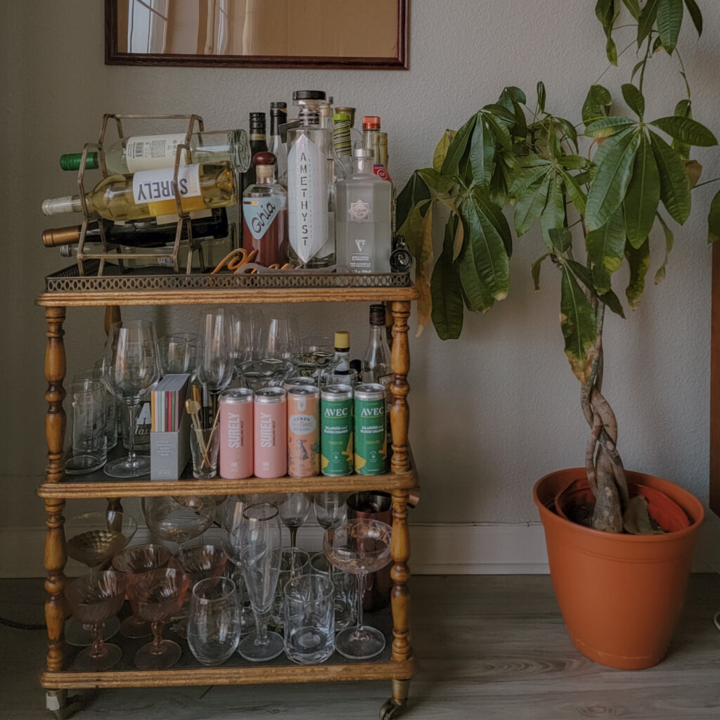 A bar cart.
