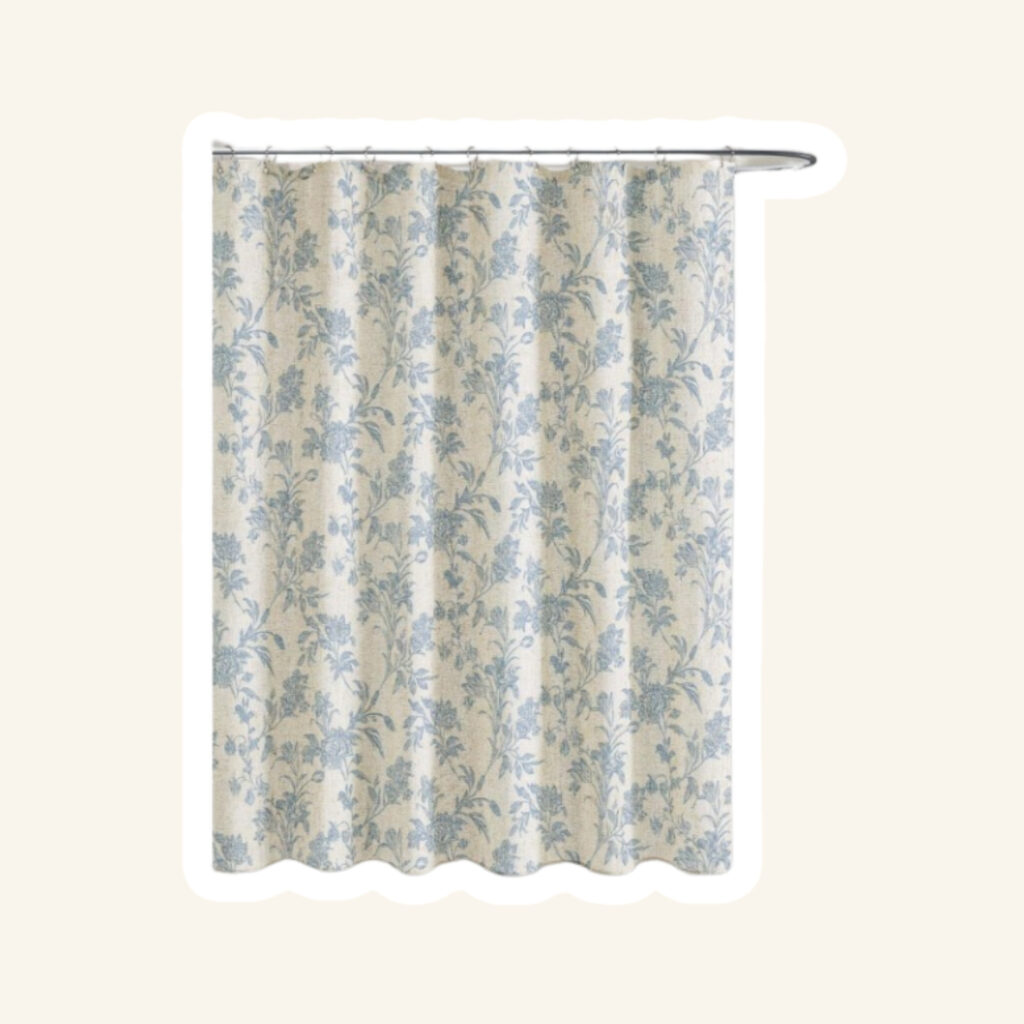A small bathroom curtain.