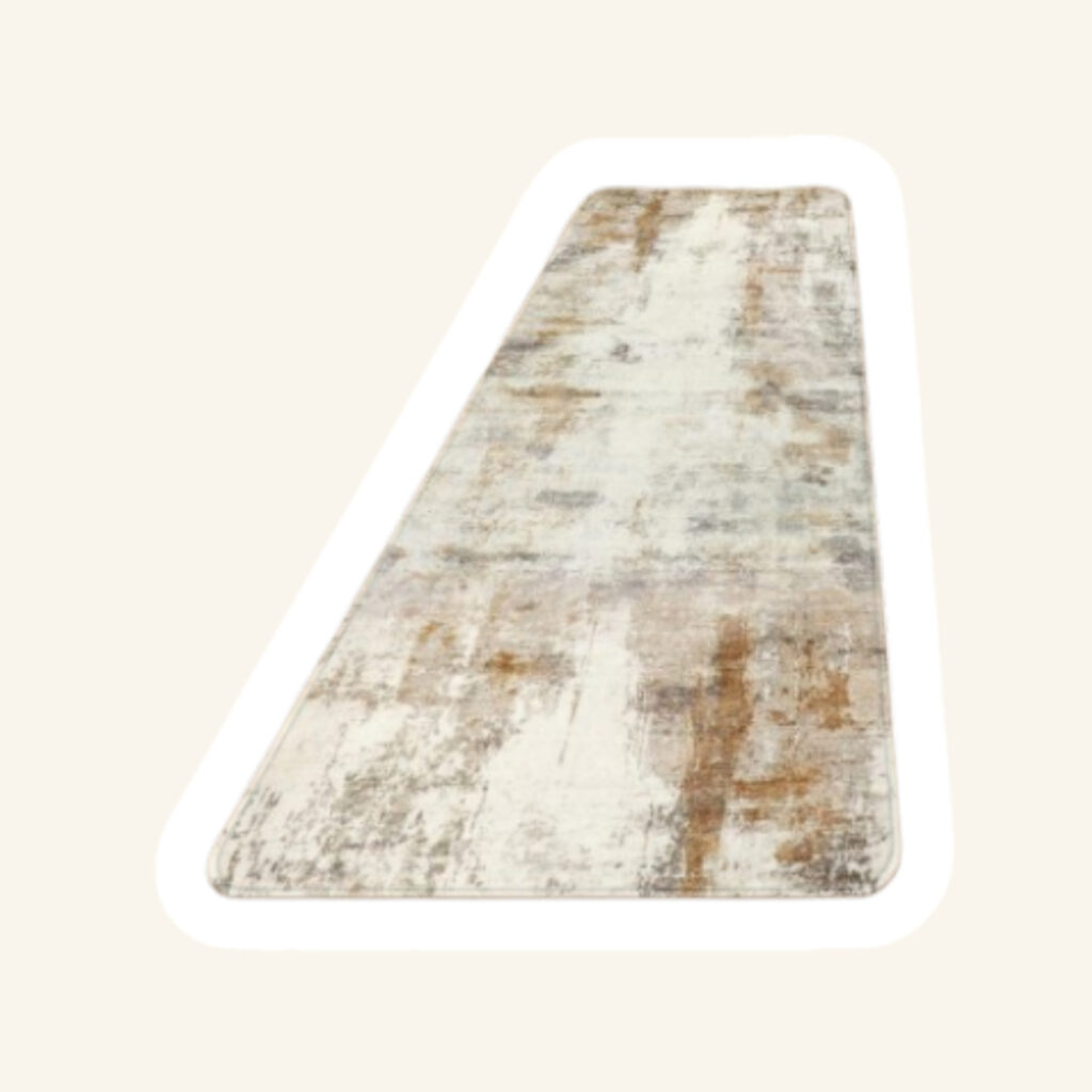 A modern kitchen rug.